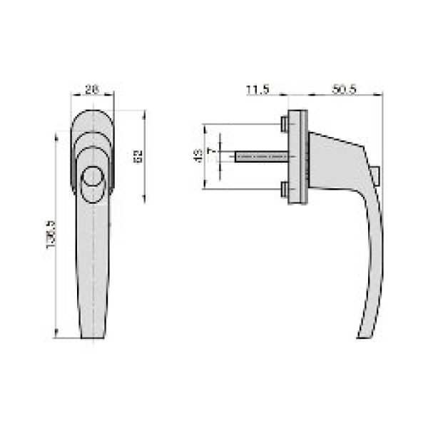 ​BASI® FG 514 Fenstergriff - Alu Weiß, Druckknopfsicherung